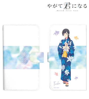描き下ろしイラスト 七海燈子 浴衣ver. 手帳型スマホケース