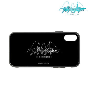 箔プリント角丸強化ガラスiPhoneケース