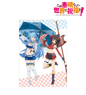 描き下ろしイラスト アクア＆めぐみん レースクイーンver. クリアファイル