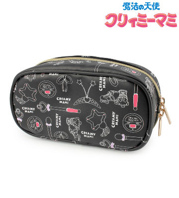 モチーフ柄メイクポーチ ブラック