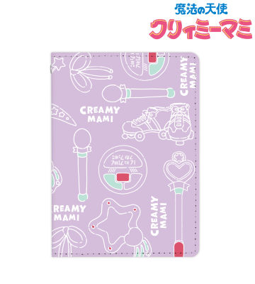 モチーフ柄4ポケットパスケース パープル