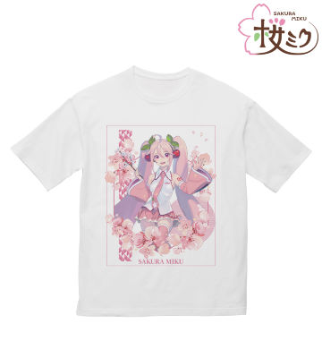描き下ろしイラスト 桜ミク Art by kuro BIGシルエットTシャツ