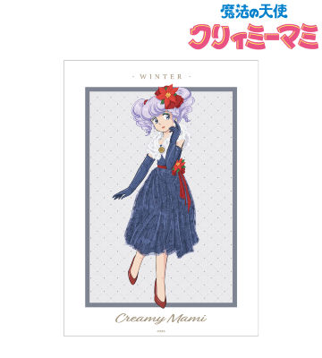 描き下ろしイラスト クリィミーマミ 冬 四季のフラワードレスver. A3マット加工ポスター