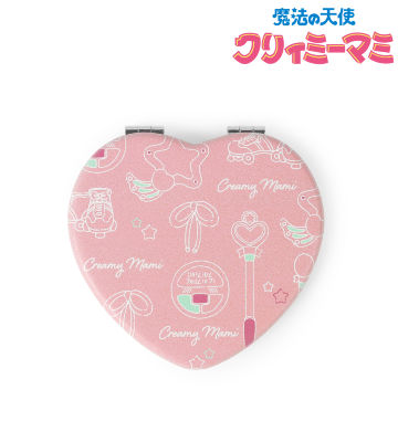 モチーフ柄 ハート型折りたたみミラー