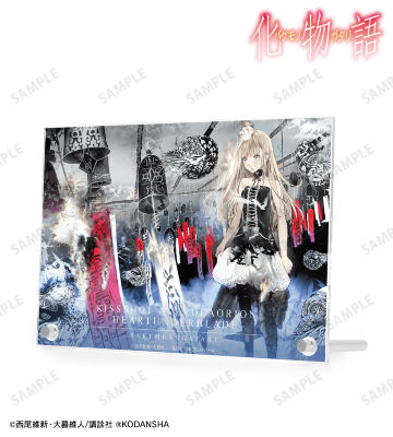 化物語　非売品アクリルブロック　羽川翼&キスショット　週刊少年マガジン懸賞品 物語シリーズ アート缶バッジ＿羽川 翼
