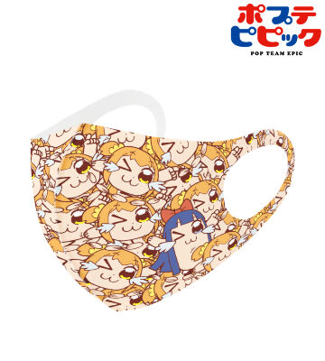クソ使いやすい抗菌ファッションマスク（ポプ子総柄 with P）