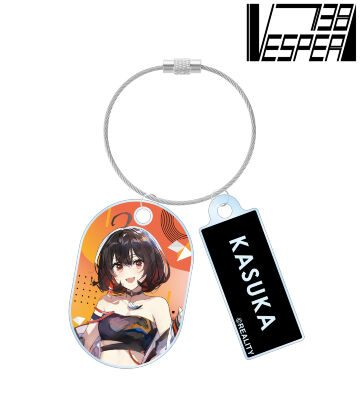 緜先生 描き下ろしイラスト カスカ タクティカルファッションver. 2連ワイヤーアクリルキーホルダー