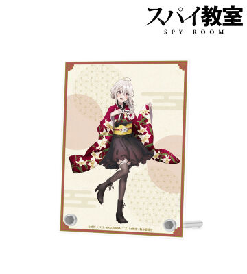 描き下ろしイラスト リリィ 花柄和装ver. A6アクリルパネル