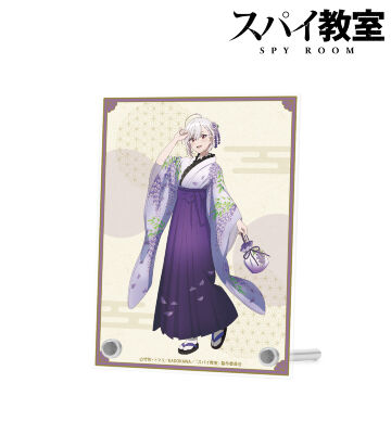 描き下ろしイラスト ジビア 花柄和装ver. A6アクリルパネル