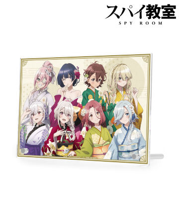 描き下ろしイラスト 集合 花柄和装ver. A5アクリルパネル