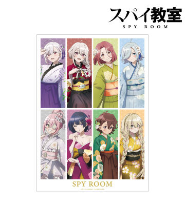 描き下ろしイラスト 集合 花柄和装ver. A3マット加工ポスター