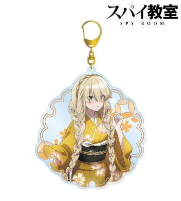 描き下ろしイラスト エルナ 花柄和装ver. BIGアクリルキーホルダー