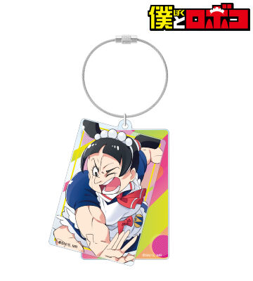popman3580先生 描き下ろしイラスト ロボコ 押忍!!クソ男飯!!ver. 2連ワイヤーBIGアクリルキーホルダー