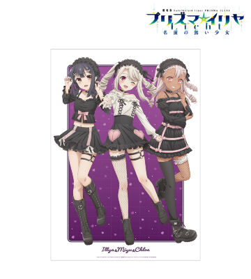 描き下ろしイラスト 集合 BLACK kawaii style ver. A3マット加工ポスター