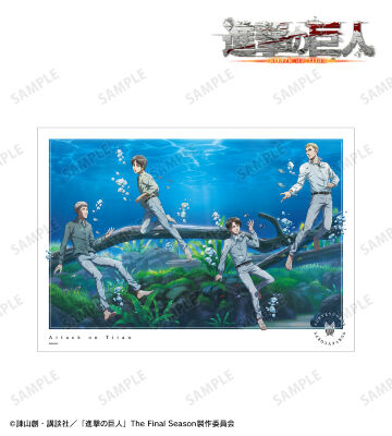 描き下ろしイラスト 集合 水中浮遊ver. A3マット加工ポスター