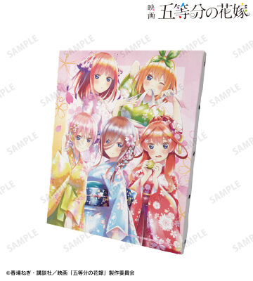 描き下ろしイラスト 集合 桜和装ver. Ani-Art aqua label キャンバスボード