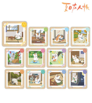 描き下ろしイラスト ニャンコ先生の1日ver. トレーディング アクリルコースター