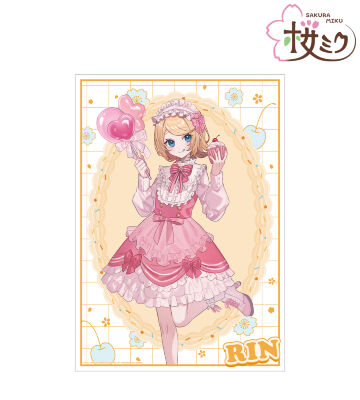 描き下ろし 鏡音リン 桜パーティーver. Art by しゅがお A3マット加工ポスター