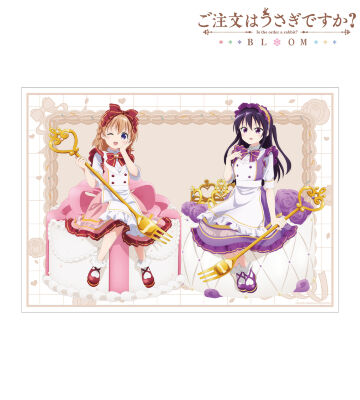 描き下ろし ココア&リゼ お座りケーキver. A3マット加工ポスター