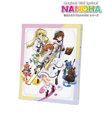 描き下ろし 高町なのは&ユーノ&フェイト・T・ハラオウン&アルフ&八神はやて&ザフィーラ 吹奏楽ver. キャンバスボード