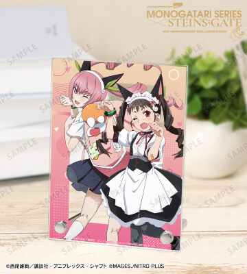 描き下ろし 八九寺真宵&フェイリス・ニャンニャン コラボイラストver. A6アクリルパネル