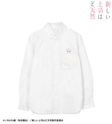 白桃 ワンポイント刺繍オックスフォードシャツ