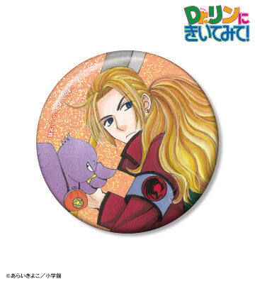 あらいきよこ先生 描き下ろし 光の巫女＆四神ver. 月丘エディ&タコヤキ 75mmホログラム缶バッジ