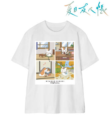 描き下ろし 8時から11時のニャンコ先生 ニャンコ先生の1日ver. Tシャツ