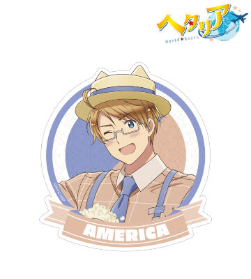 ヘタリア　アメリカ　カラ鉄　アクスタ　缶バッジ グッズ-バッチ】アニメ「ヘタリア World☆Stars