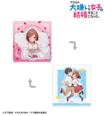 北条才人&桜森朱音 イラストカード付き両面アクリルスタンド