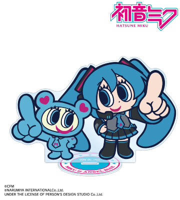 ANGEL BLUEコラボ 描き起こし 初音ミク&ナカムラくん BIGアクリルスタンド
