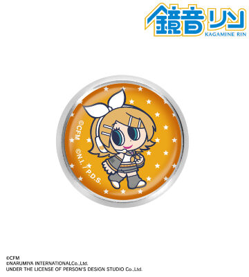 ANGEL BLUEコラボ 描き起こし 鏡音リン ガラスマグネットピンバッジ