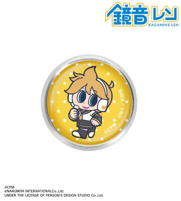 ANGEL BLUEコラボ 描き起こし 鏡音レン ガラスマグネットピンバッジ