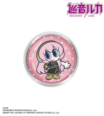 ANGEL BLUEコラボ 描き起こし 巡音ルカ ガラスマグネットピンバッジ