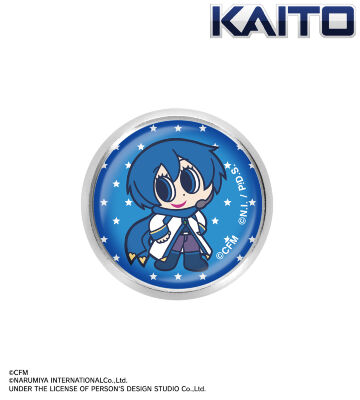 ANGEL BLUEコラボ 描き起こし KAITO ガラスマグネットピンバッジ