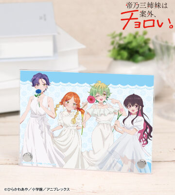 描き下ろし 集合 白いワンピースと花ver. A6アクリルパネル
