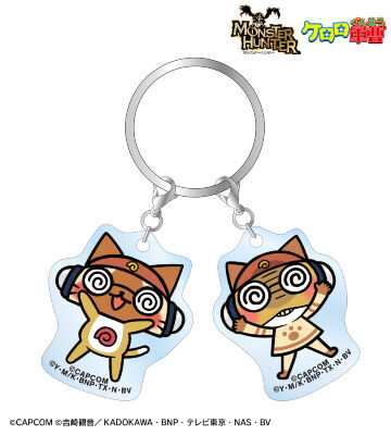 モンスターハンター×ケロロ軍曹 クルルアイルー&クルル 2連アクリルキーホルダー