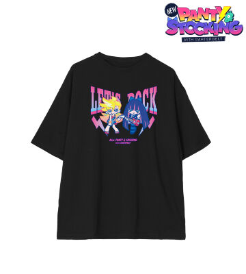 F*Kaoriさんイラスト パンティ&ストッキング ロックver. BIGシルエットTシャツ/ユニセックス