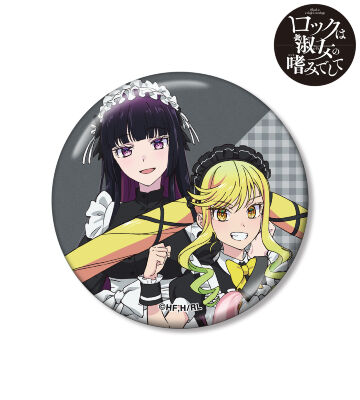 描き下ろし 鈴ノ宮りりさ&黒鉄音羽 メイドver. メタリック缶バッジ