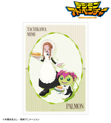 描き下ろし 太刀川ミミ&パルモン メイド&執事ver. A3マット加工ポスター