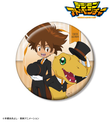 描き下ろし 八神太一&アグモン メイド&執事ver. 100mm缶バッジ