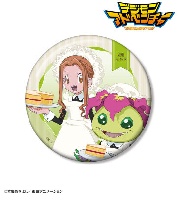 描き下ろし 太刀川ミミ&パルモン メイド&執事ver. 100mm缶バッジ