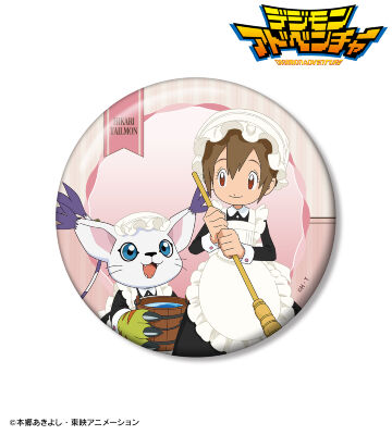 描き下ろし 八神ヒカリ&テイルモン メイド&執事ver. 100mm缶バッジ