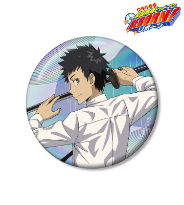 描き下ろし 山本 武 戦う背中×雨ver. 75mmオーロラ缶バッジ