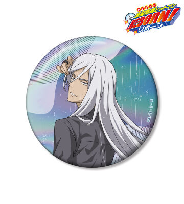 描き下ろし スペルビ・スクアーロ（10年後） 戦う背中×雨ver. 75mmオーロラ缶バッジ