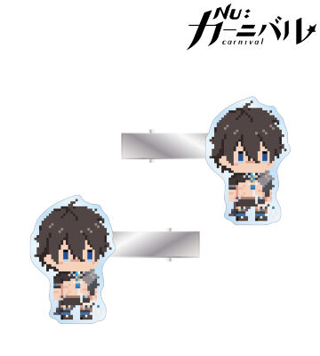 ガル ドット絵 アクリルヘアクリップ2個セット