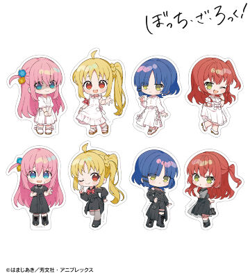 上倉エクさんイラスト 白いワンピースver.&黒いワンピースver. トレーディングダイカットステッカー