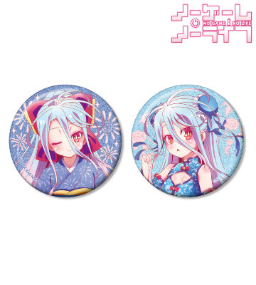 描き下ろし 白 和装ver.&チャイナドレスver. グリッター缶バッジ2個セット