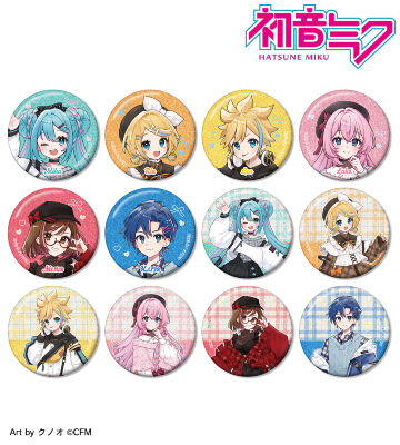 描き下ろし 私服ver. Art by クノオ トレーディンググリッター缶バッジ