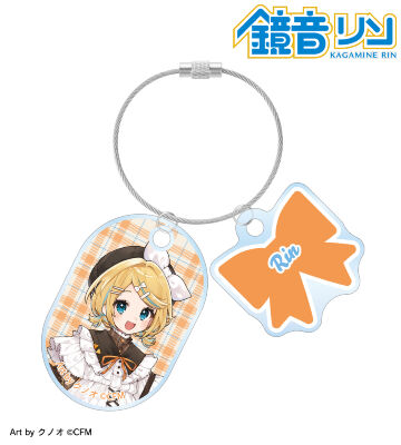 描き下ろし 鏡音リン 私服ver. Art by クノオ 2連ワイヤーアクリルキーホルダー